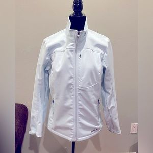 Eddie Bauer rain resistant light blue jacket, size large